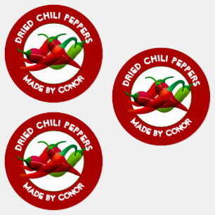 Getrocknete Chili-Paprikaschoten Etiketten
