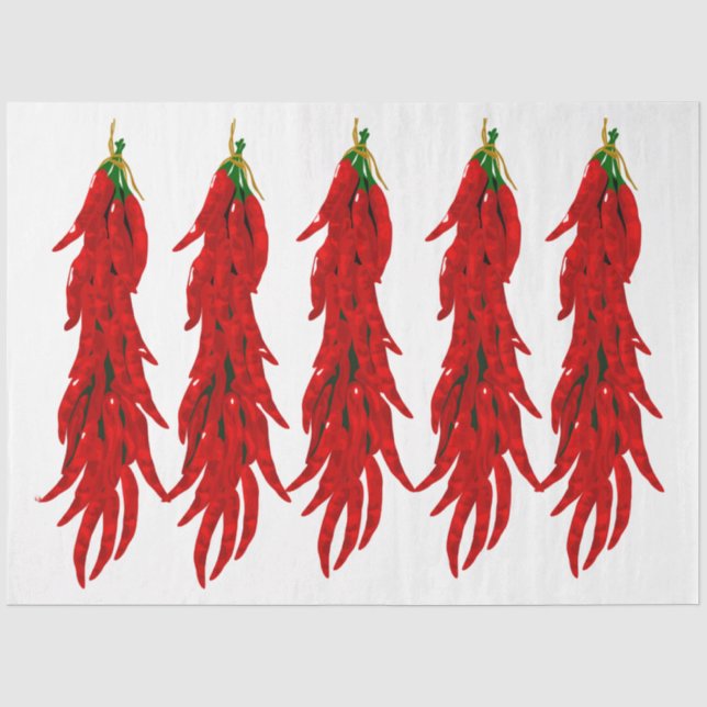 Getrocknete Hot Chili Paprikaschoten Küche Decoupa Seidenpapier (Vorderseite)
