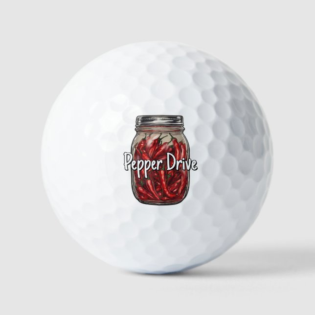 Getrocknete Paprikaschoten Jar Golfball (Vorderseite)
