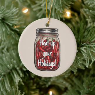 Getrocknete Paprikaschoten Jar Keramik Ornament