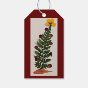 Getrocknete Press-Blume Weihnachtsbaum Geschenk-Ta Geschenkanhänger