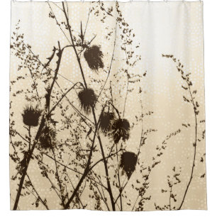 Getrocknete schottische Thistles Light Golden Yell Duschvorhang
