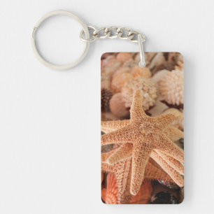 Getrocknete Seesterne als Souvenirs verkauft Schlüsselanhänger