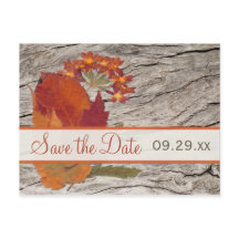 Getrocknetes Herbstleaf, Blume Save the Date Postk