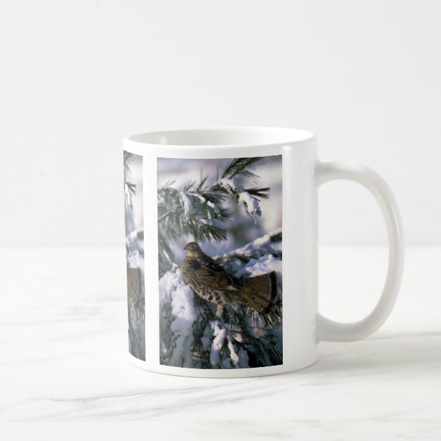 Getrumpftes Waldhuhn gehockt in einem Kaffeetasse (Rechts)