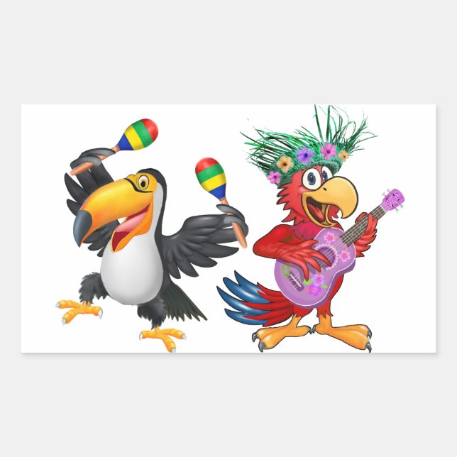 GETTIN’ FREAKY IM TIKI RECHTECKIGER AUFKLEBER (Vorderseite)