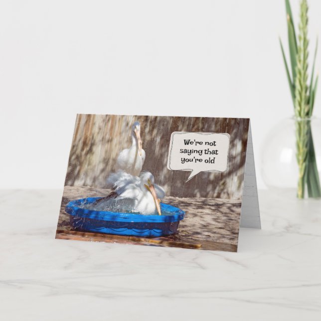 Gettin Old Birthday Pelicans Karte (Vorderseite)