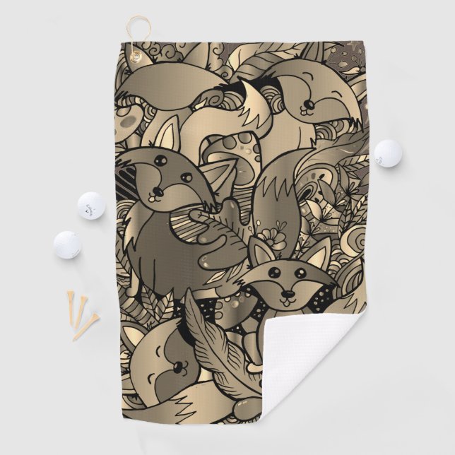 Getting Foxy Sepia Tone Golfhandtuch (Insitu)