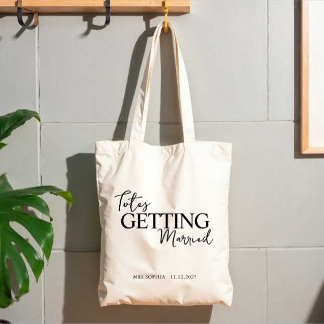 Getting Married Bride To Be Gifts | Bride Name Tragetasche (Totes getting married bride to be name with date tote bag)