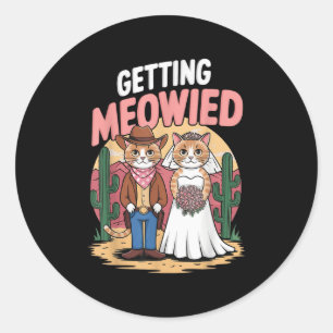 Getting Meowied Bachelorette _4 Runder Aufkleber
