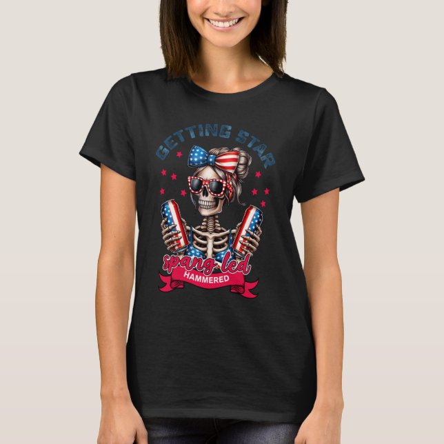 Getting Star Spangled Hammered 4. Juli Funny S T-Shirt (Vorderseite)