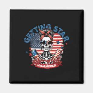 Getting Star Spangled Hammered American Skeleton 4 Magnet