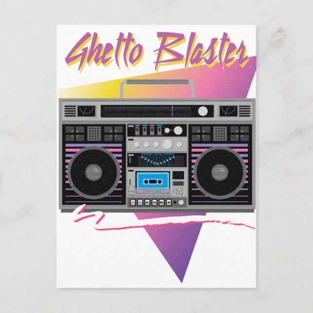 Getto-Blaster-Boombox der 80er Jahre Postkarte (Vorderseite)