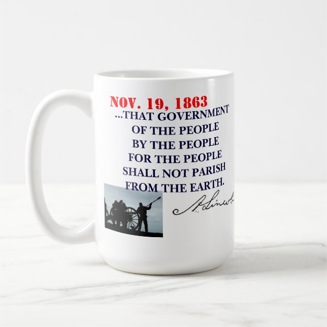GETTYSBURG-ADRESSE KAFFEETASSE (Links)