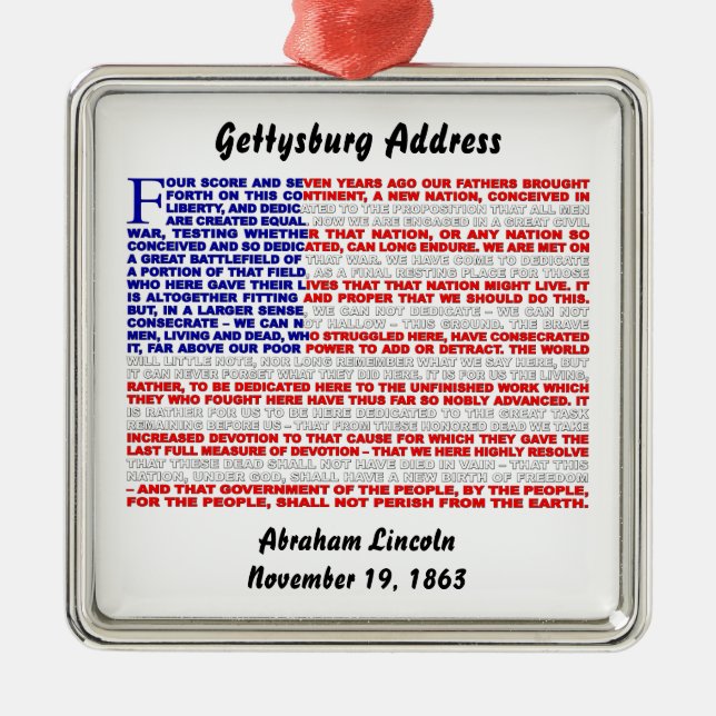 Gettysburg-Adresse Silbernes Ornament (Vorne)