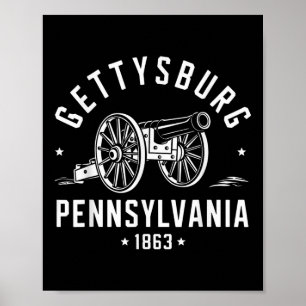 Gettysburg Pennsylvania 1863 Gefechtsfeldkrieg Ziv Poster