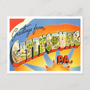 Gettysburg, Pennsylvania Vintage Große Buchstaben Postkarte
