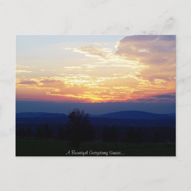 Gettysburg Sunset Postkarte (Vorderseite)