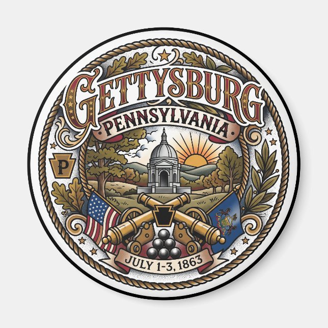 Gettysburg USA Magnet (Vorne)