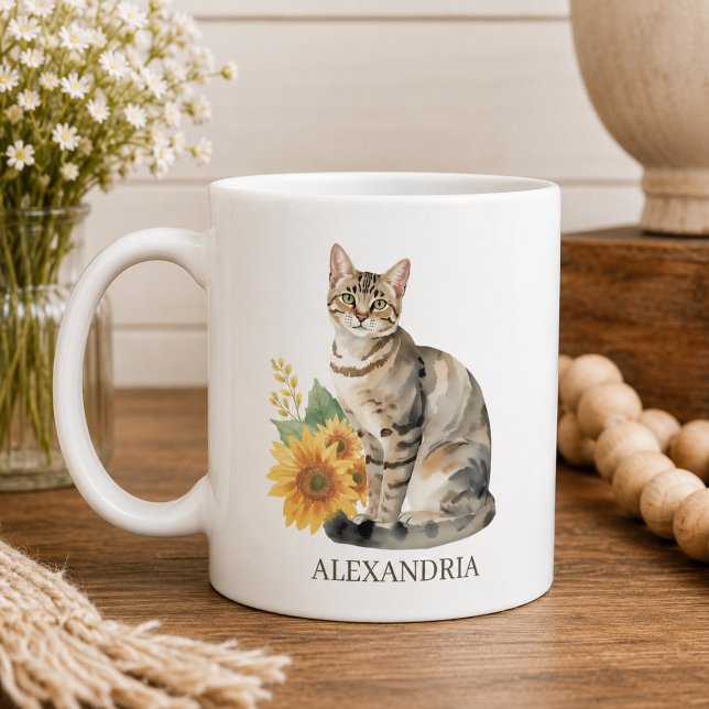 Getüpfelte Katzenmonogramm Kaffeetasse (Von Creator hochgeladen)