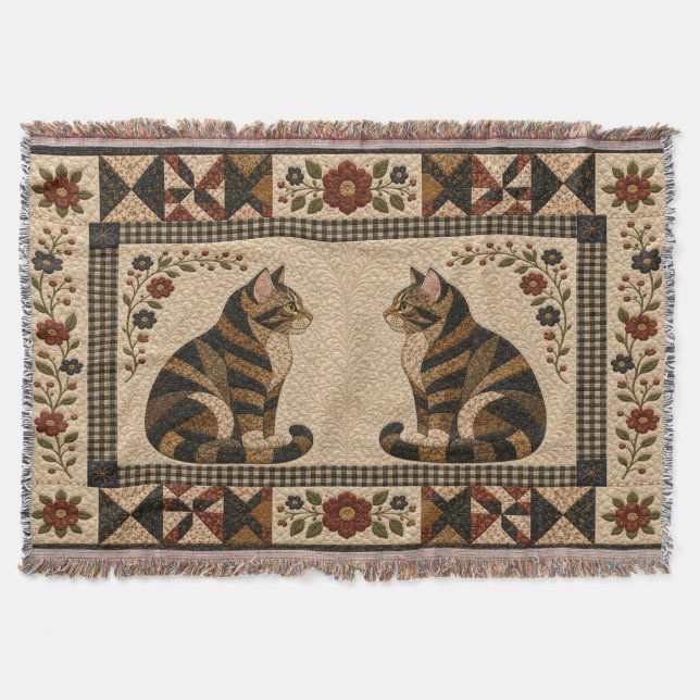 Getüpfelte Katzenquilt Decke (Vorderseite)