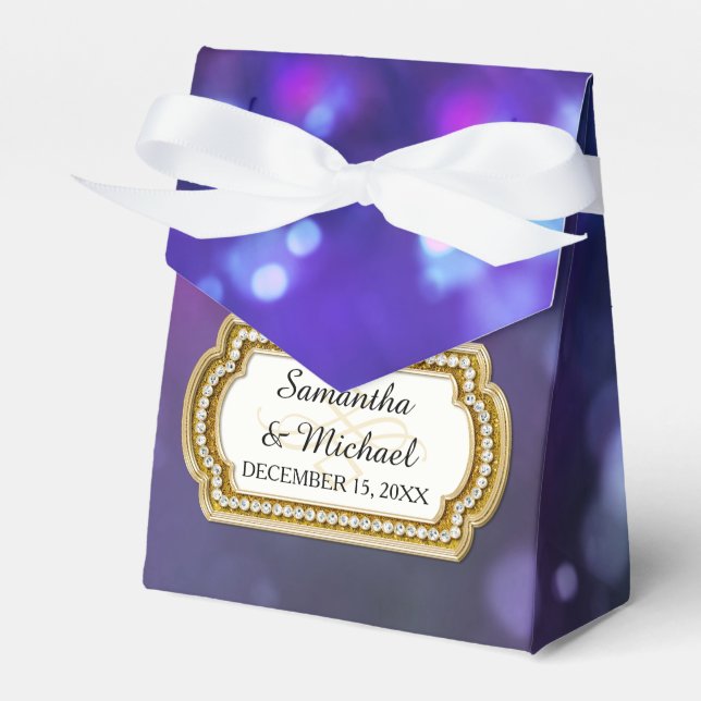 Gevor Box Glam Bokeh Sparkle Glitzer Schwarze Kraw Geschenkschachtel (Vorderseite)