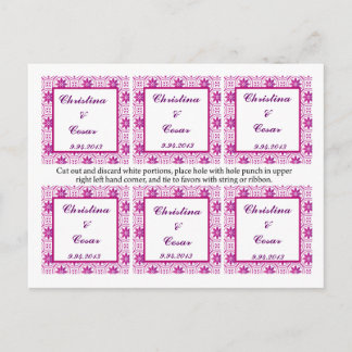 Gevor Tags Magenta Lila Formal Blume Star Patte Postkarte