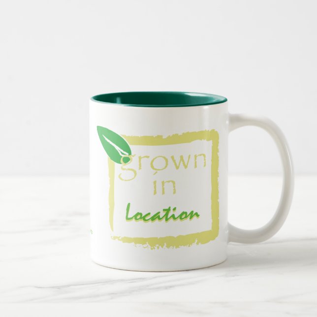 Gewachsen in… zweifarbige tasse (Rechts)