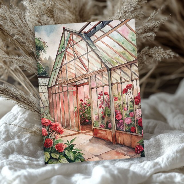 Gewächshaus für Vintage rote Rosen Seidenpapier (Watercolor vintage red roses greenhouse tissue paper)