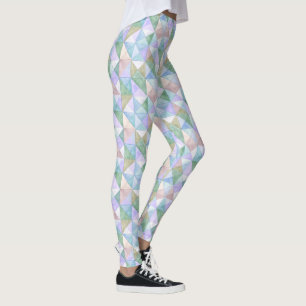 Gewalkte Dreiecke in Minze, Salbei und Lavendel Leggings