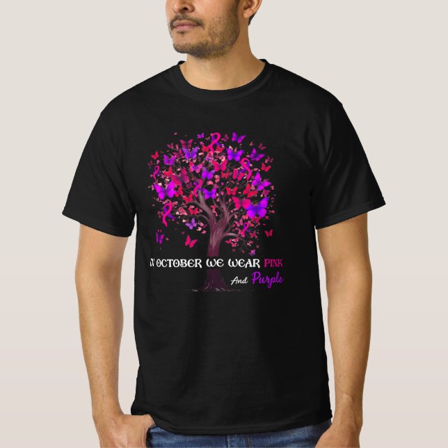 Gewalt Brustkrebs Monat ri T-Shirt (Vorderseite)