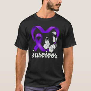 Gewalt im Haushalt Überleben lila Herzbutterfett T-Shirt
