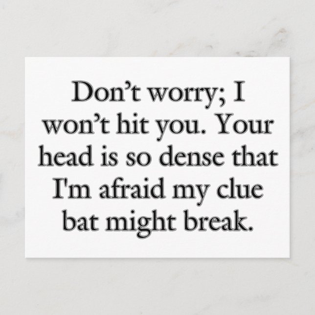 Gewalt verhindern: Geh weg und ich werde dich nich Postkarte (Vorderseite)