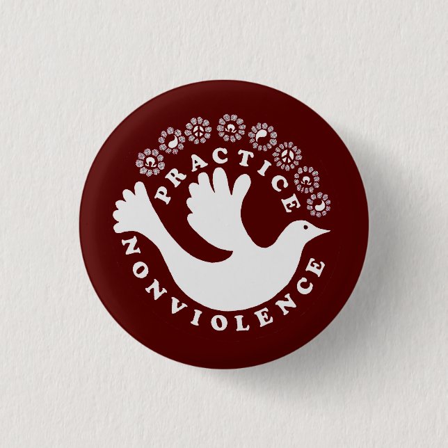 Gewaltlosigkeit praktizieren button (Vorderseite)