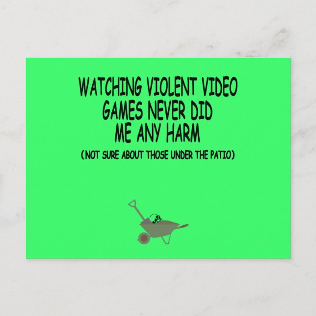 Gewaltsames Videospiel Postkarte (Vorderseite)