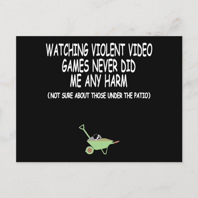 Gewaltsames Videospiel Postkarte (Vorderseite)