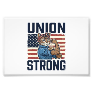 Gewand Starke Katze Arbeiter Patriotisch Vintage-S Fotodruck