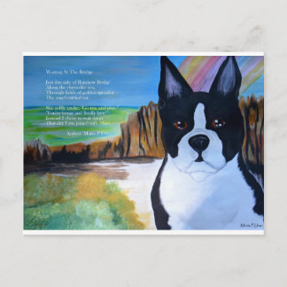 Gewartet an der Brücke Postkarte