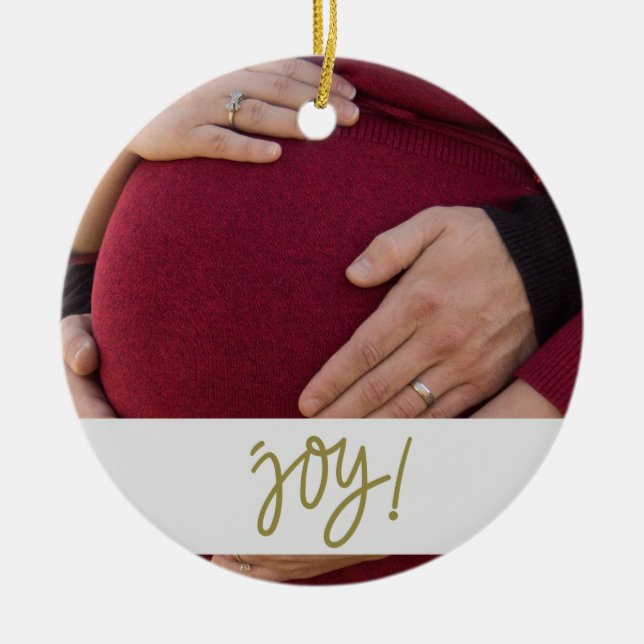 Gewartet für Baby mit Namen und Fälligkeitsdatum W Keramik Ornament (Vorne)