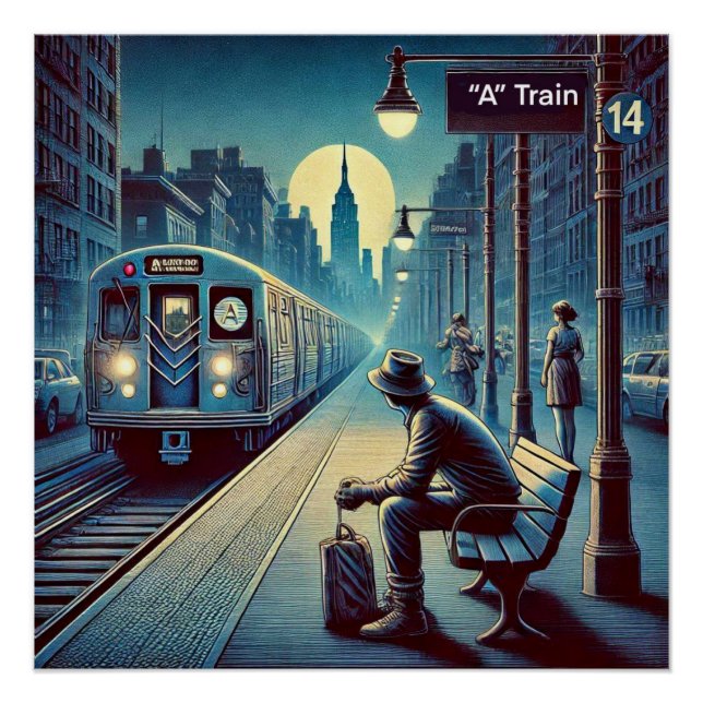 Gewartet für den A-Zug, New York City Poster (Vorderseite)
