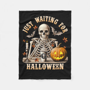 Gewartet für Halloween Skeleton-Kaffeekocher Fleecedecke