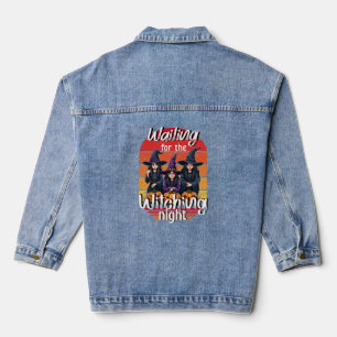 Gewartet für Hexennacht, Spooky Witz Ladys Jeansjacke