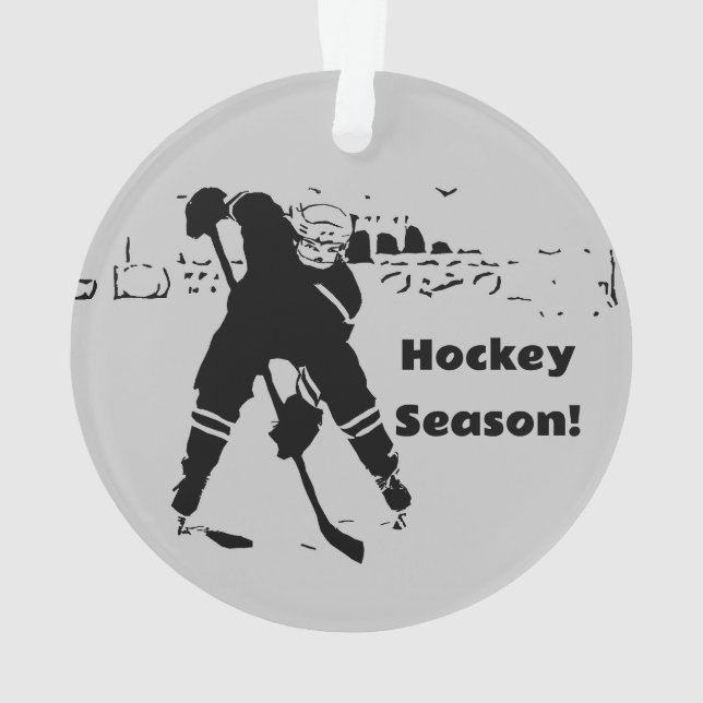 Gewartet für Puck - Hockey Player Ornament (Rückseite)