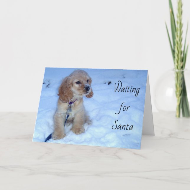 GEWARTET FÜR SANTA CHRISTMAS CARD FEIERTAGSKARTE (Vorderseite)