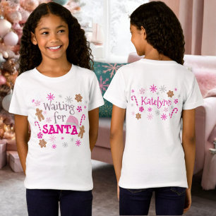 Gewartet für Santa Hot Pink Weihnachts-Süßigkeiten T-Shirt