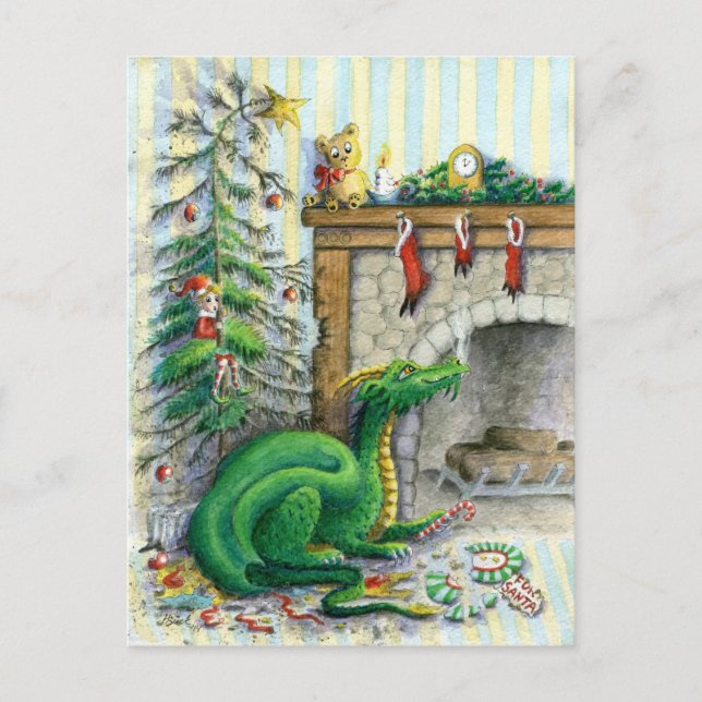 Gewartet für Santa - Postkarte (Vorderseite)