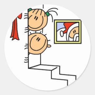 Gewartet für Santa T - Shirt und Geschenke Runder Aufkleber