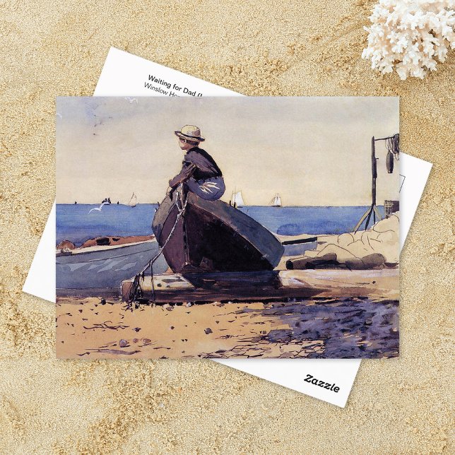 Gewartet für Vater Winslow Homer Postkarte (Von Creator hochgeladen)
