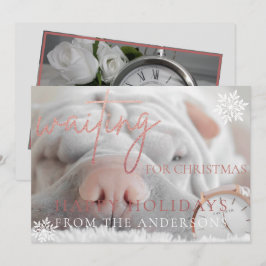 Gewartet Weihnachts-Rose Gold Glitzer Card