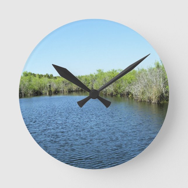 GEWÄSSER DER EVERGLADES RUNDE WANDUHR (Vorderseite)